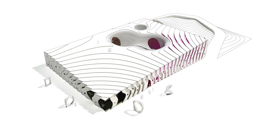 Belgrade Center for the Promotion of Science Roof landscape and vaulting